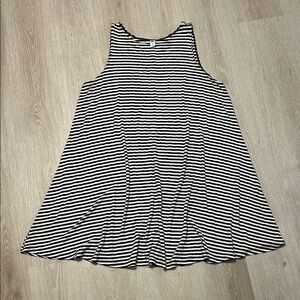 Old Navy Plus Size Black and White Striped Above The Knee Swing Dress